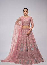 Splendid Looking Pink Colour Wedding Wear Lehenga Choli